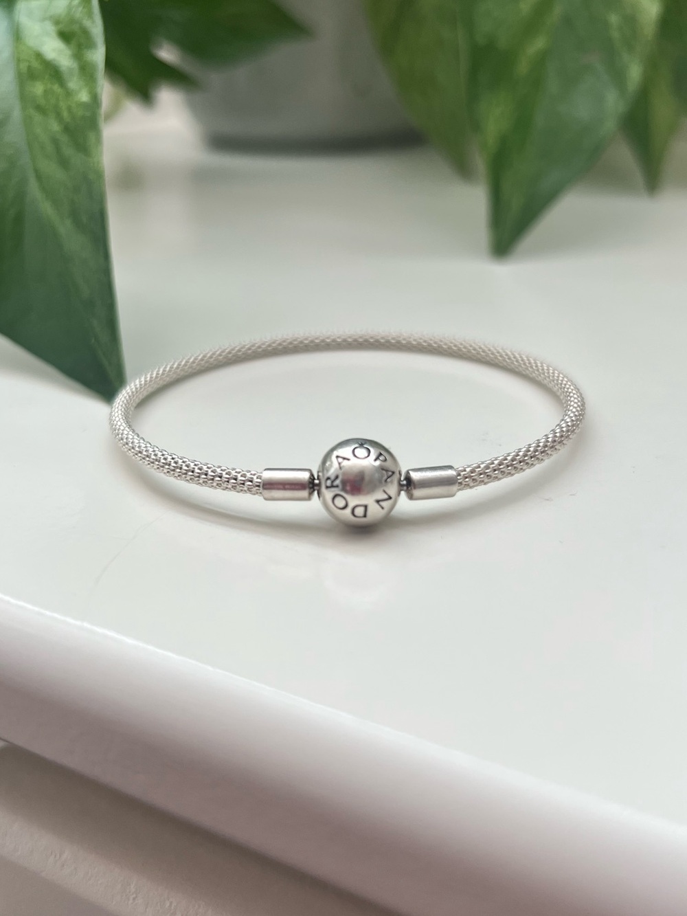 Pandora Mesh Bangle Bracelet, 925, Size Medium, 19cm